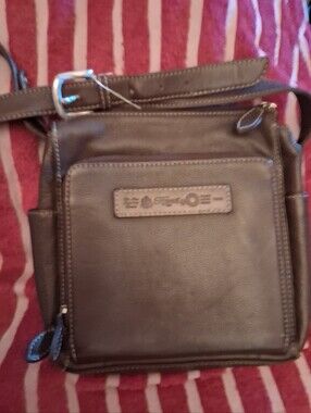 Vintage Men's Or Womens Brown Leather Crossbody Bag - Classic